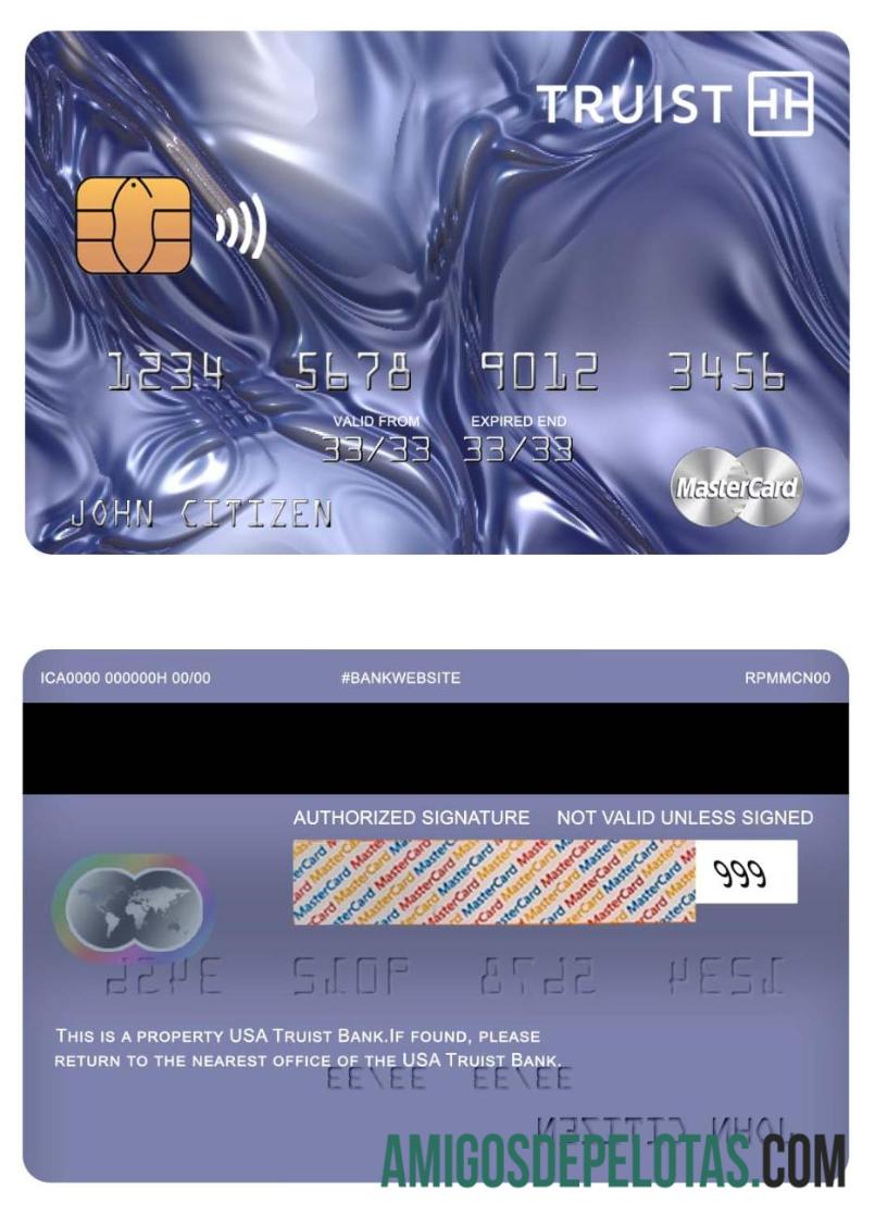 Mastercard do Banco Truist dos EUA baixar para verificação